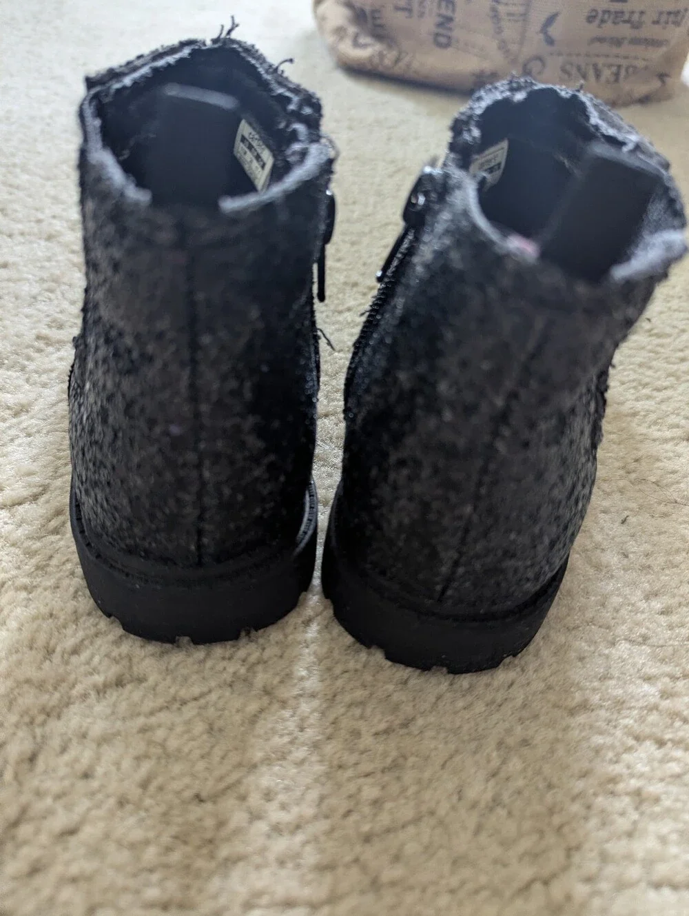 Carter's Kid's Glitter Chelsea Black Boots Size 11